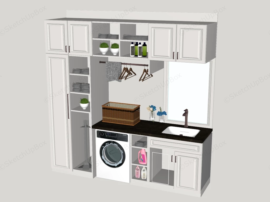 Utility Room Storage Cabinet sketchup model preview - SketchupBox