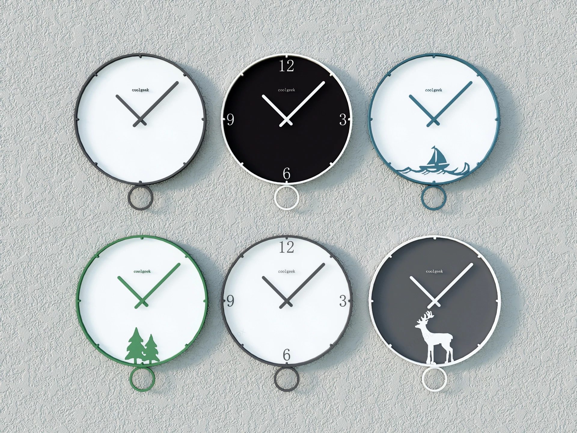 Minimalist Wall Clocks sketchup model preview - SketchupBox