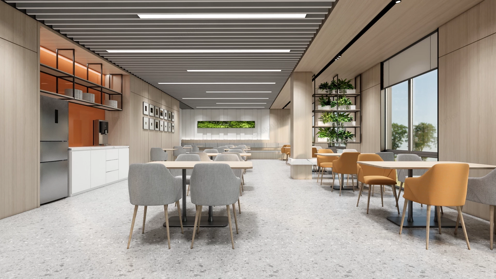 Staff Canteen Design sketchup model preview - SketchupBox