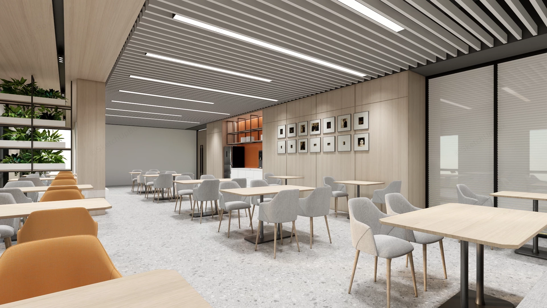 Staff Canteen Design sketchup model preview - SketchupBox