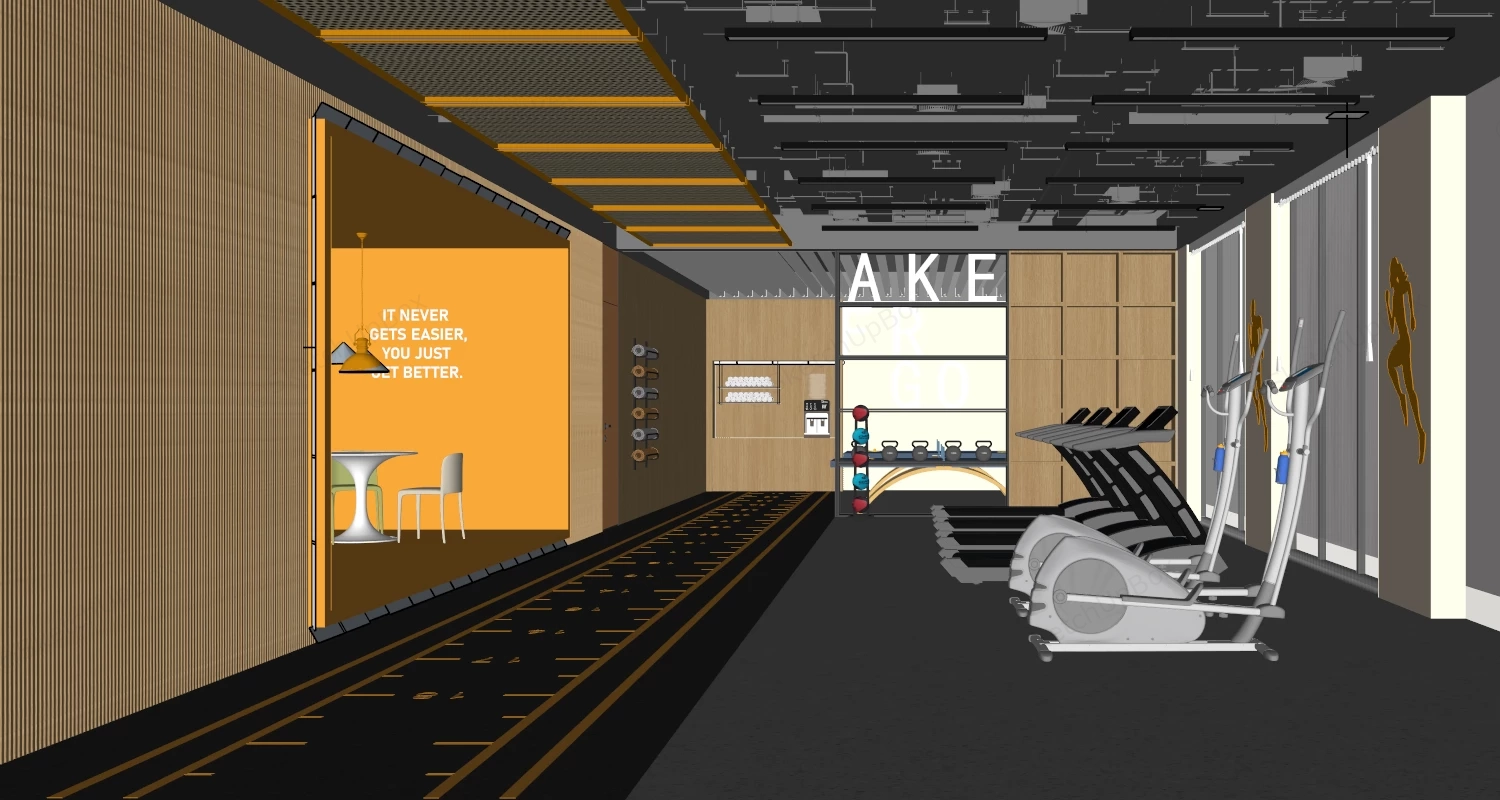 Office Gym Space sketchup model preview - SketchupBox