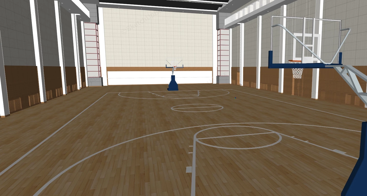 Basketball Gymnasium sketchup model preview - SketchupBox