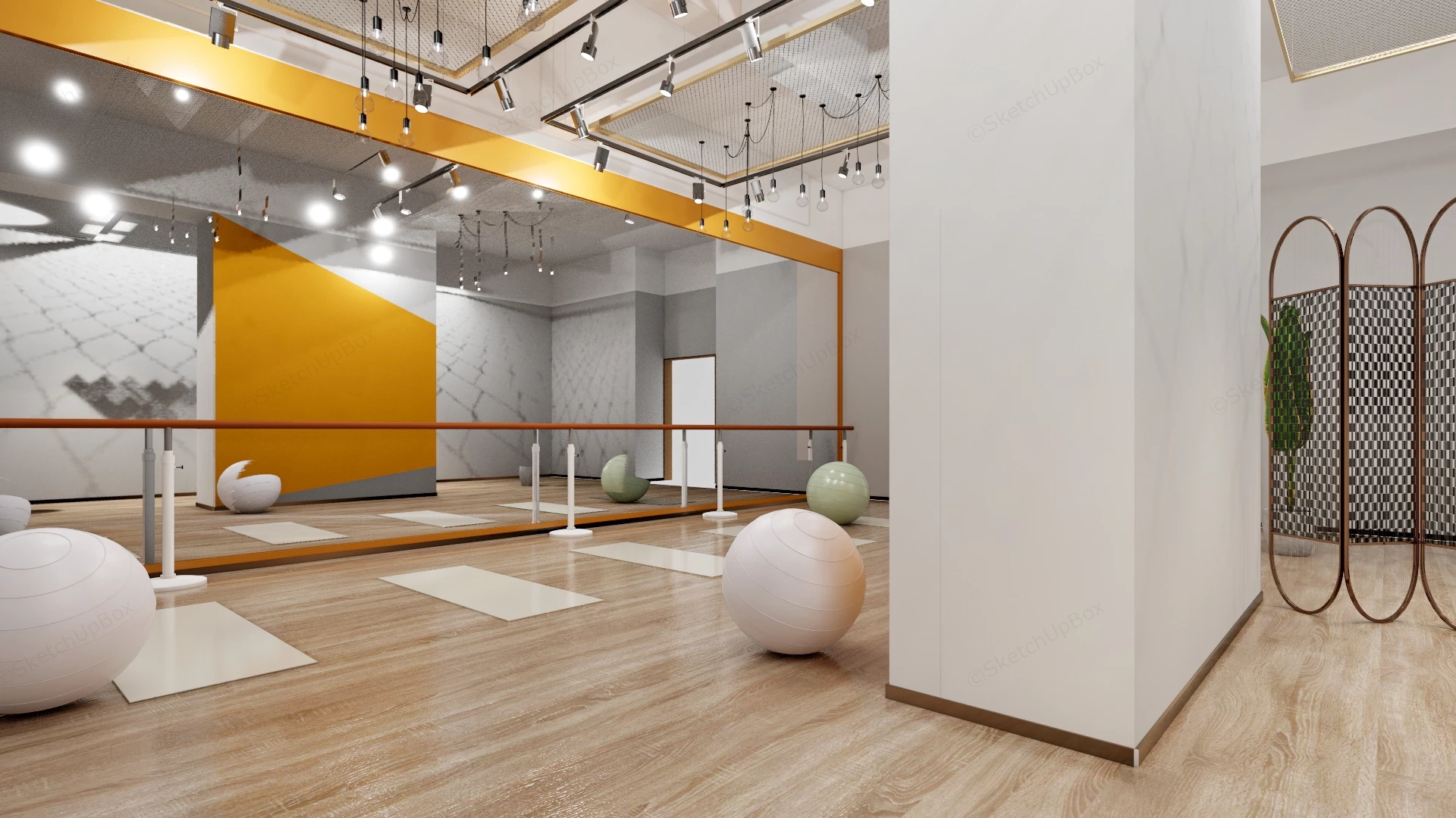 Small Dance & Yoga Studio sketchup model preview - SketchupBox