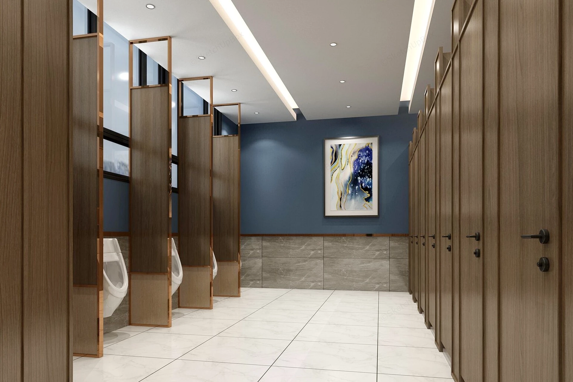 Commercial Restroom Design sketchup model preview - SketchupBox