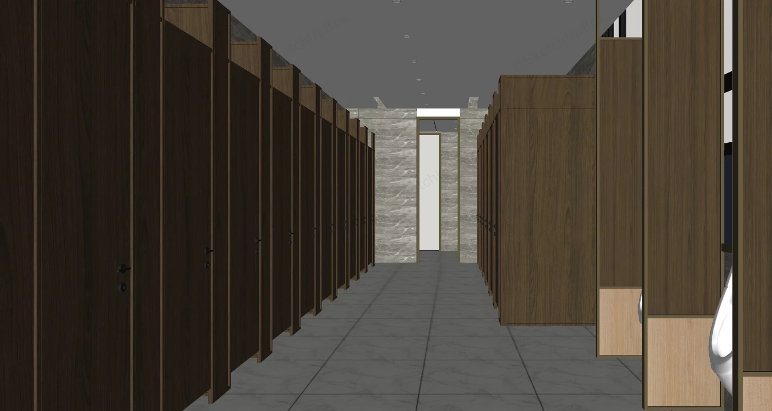 Commercial Restroom Design sketchup model preview - SketchupBox