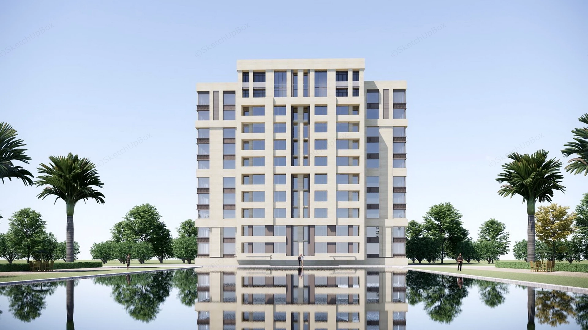 Beautiful Apartment Exterior sketchup model preview - SketchupBox