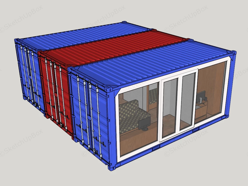 Shipping Container Modular Homes sketchup model preview - SketchupBox
