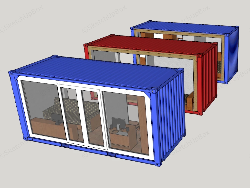 Shipping Container Modular Homes sketchup model preview - SketchupBox