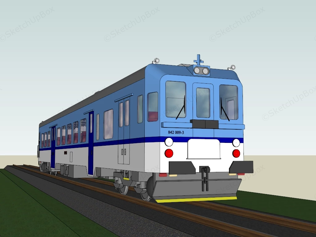 Vintage Diesel Engine Multiple Unit Carriage sketchup model preview - SketchupBox