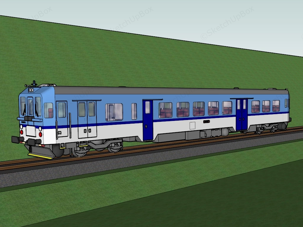 Vintage Diesel Engine Multiple Unit Carriage sketchup model preview - SketchupBox