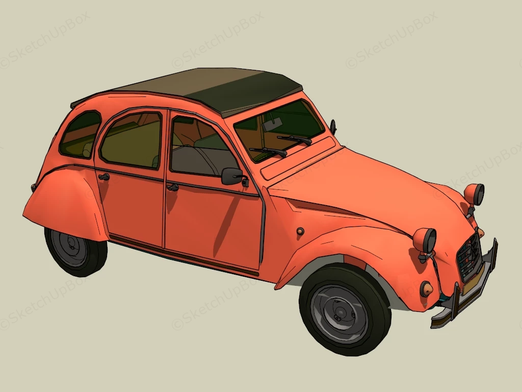 Citroen 2CV Collectible Classic sketchup model preview - SketchupBox