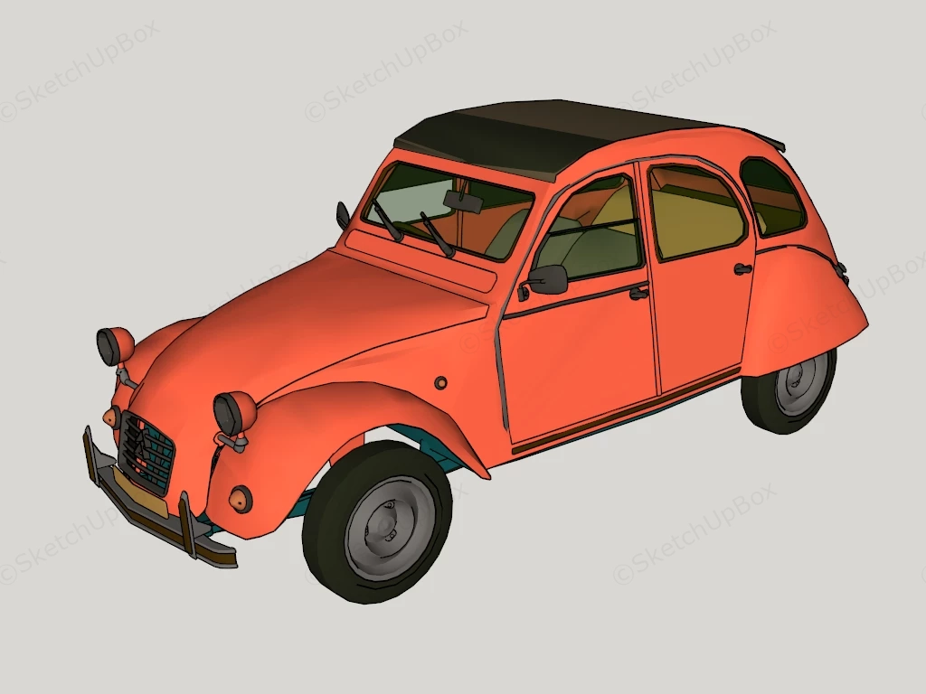Citroen 2CV Collectible Classic sketchup model preview - SketchupBox
