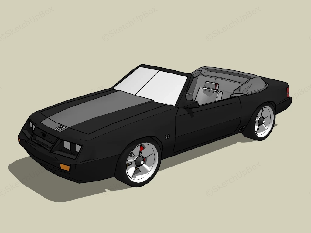 1986 Ford Mustang GT Convertible sketchup model preview - SketchupBox