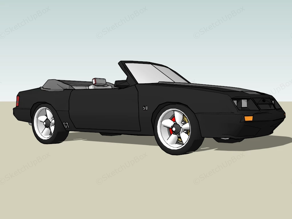 1986 Ford Mustang GT Convertible sketchup model preview - SketchupBox