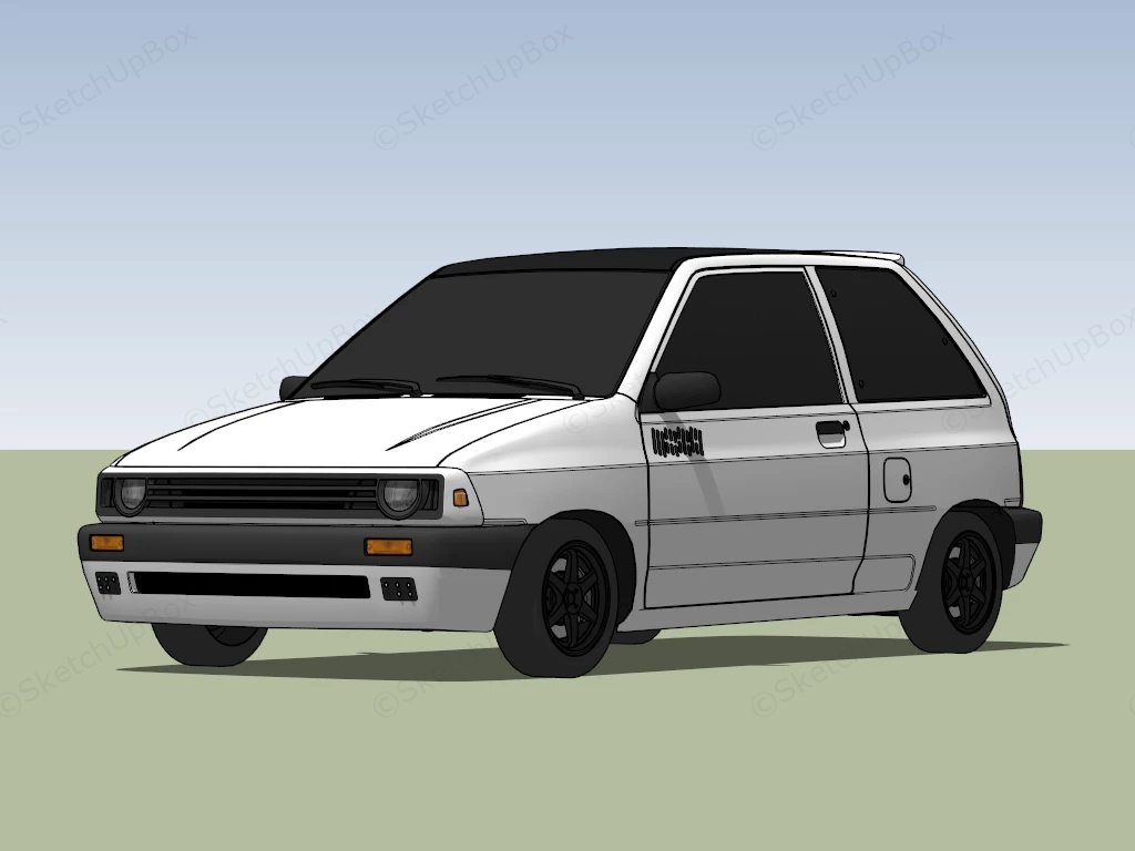 Kia Pride 3 Door Hatchback sketchup model preview - SketchupBox