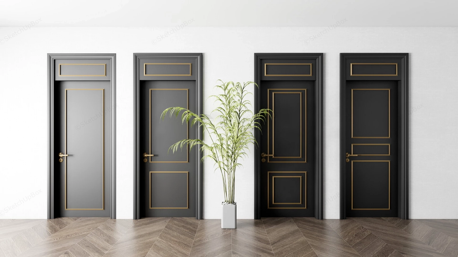 Decorative Interior Doors sketchup model preview - SketchupBox