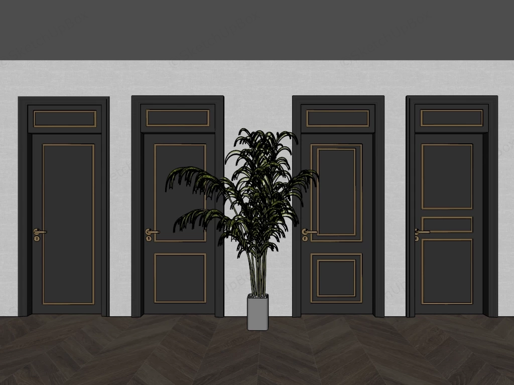 Decorative Interior Doors sketchup model preview - SketchupBox