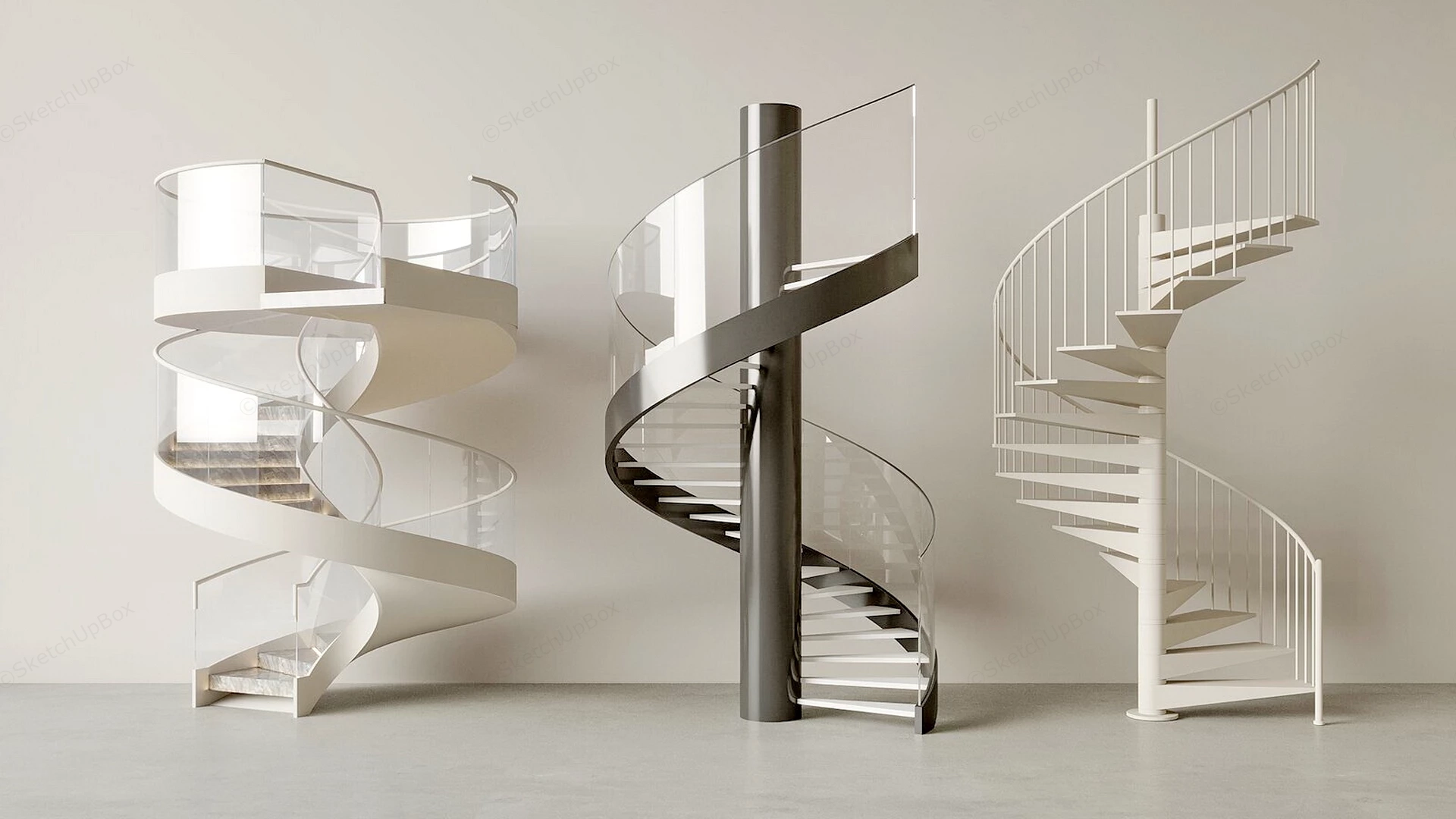 Interior Spiral Staircases sketchup model preview - SketchupBox