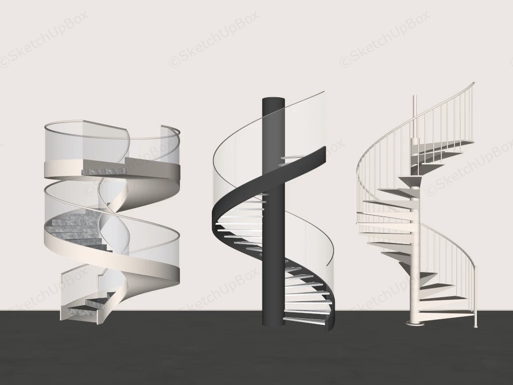 Interior Spiral Staircases sketchup model preview - SketchupBox