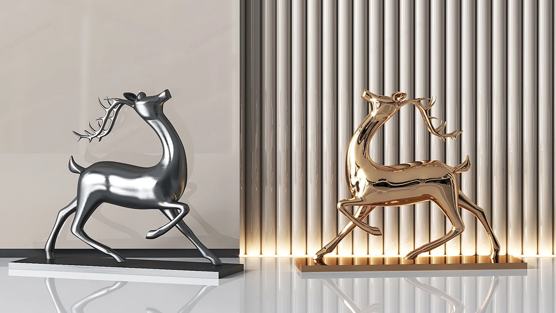 Decorative Deer Figurines sketchup model preview - SketchupBox