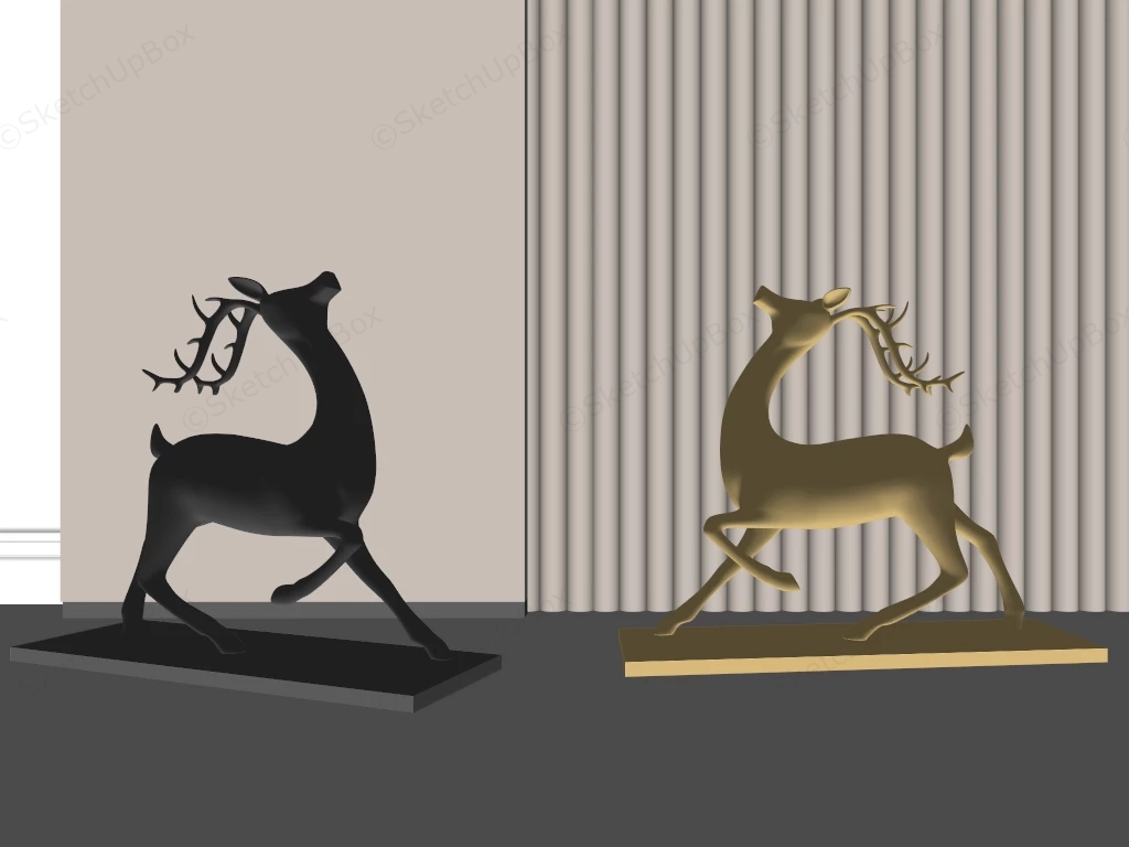Decorative Deer Figurines sketchup model preview - SketchupBox