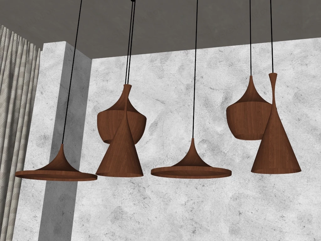 Wooden Pendant Lights sketchup model preview - SketchupBox