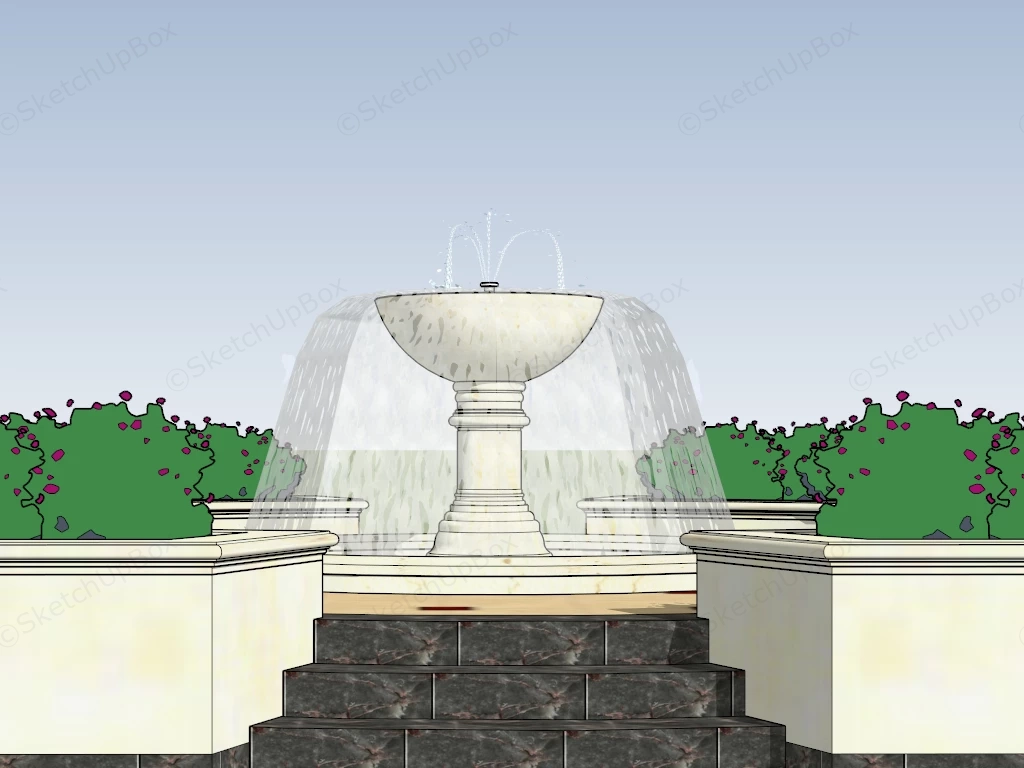 Garden Water Fountain sketchup model preview - SketchupBox