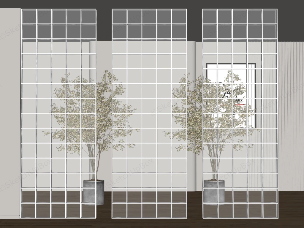 Glass Wall Room Dividers sketchup model preview - SketchupBox