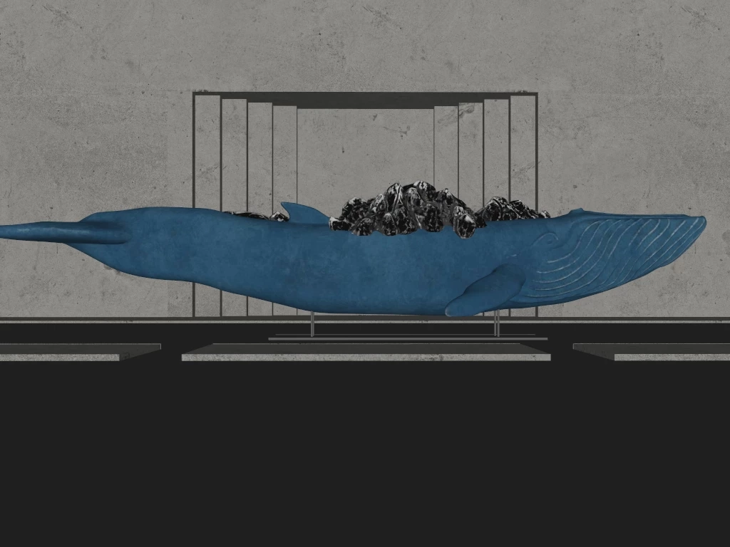 Blue Whale Sculpture sketchup model preview - SketchupBox