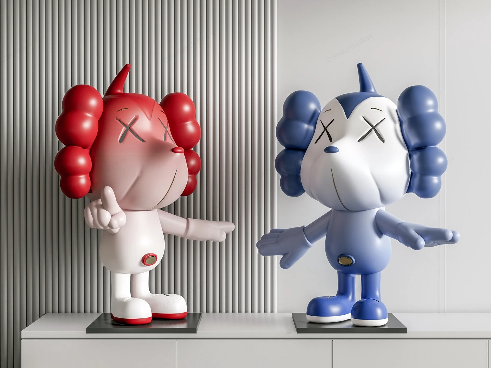 Kaws Figures sketchup model preview - SketchupBox