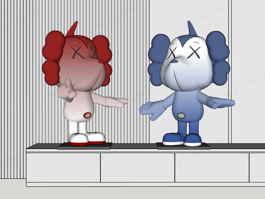 Kaws Figures sketchup model preview - SketchupBox