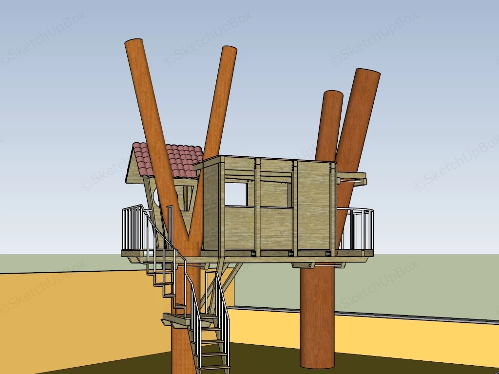 Backyard Treehouse sketchup model preview - SketchupBox