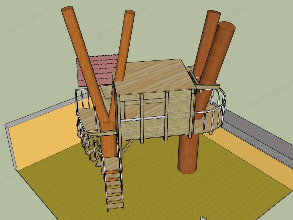 Backyard Treehouse sketchup model preview - SketchupBox