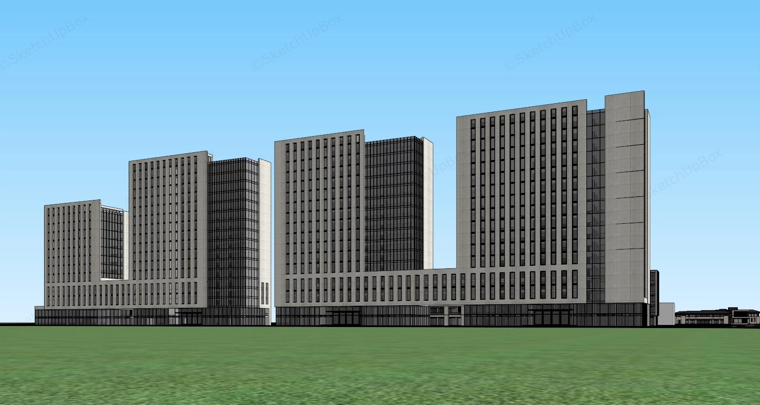 Commercial Office Buildings Exterior sketchup model preview - SketchupBox