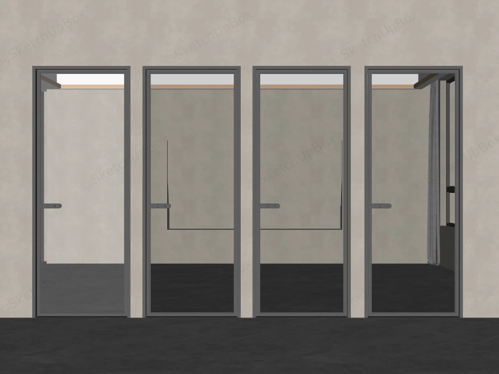 Frosted Glass Internal Doors sketchup model preview - SketchupBox