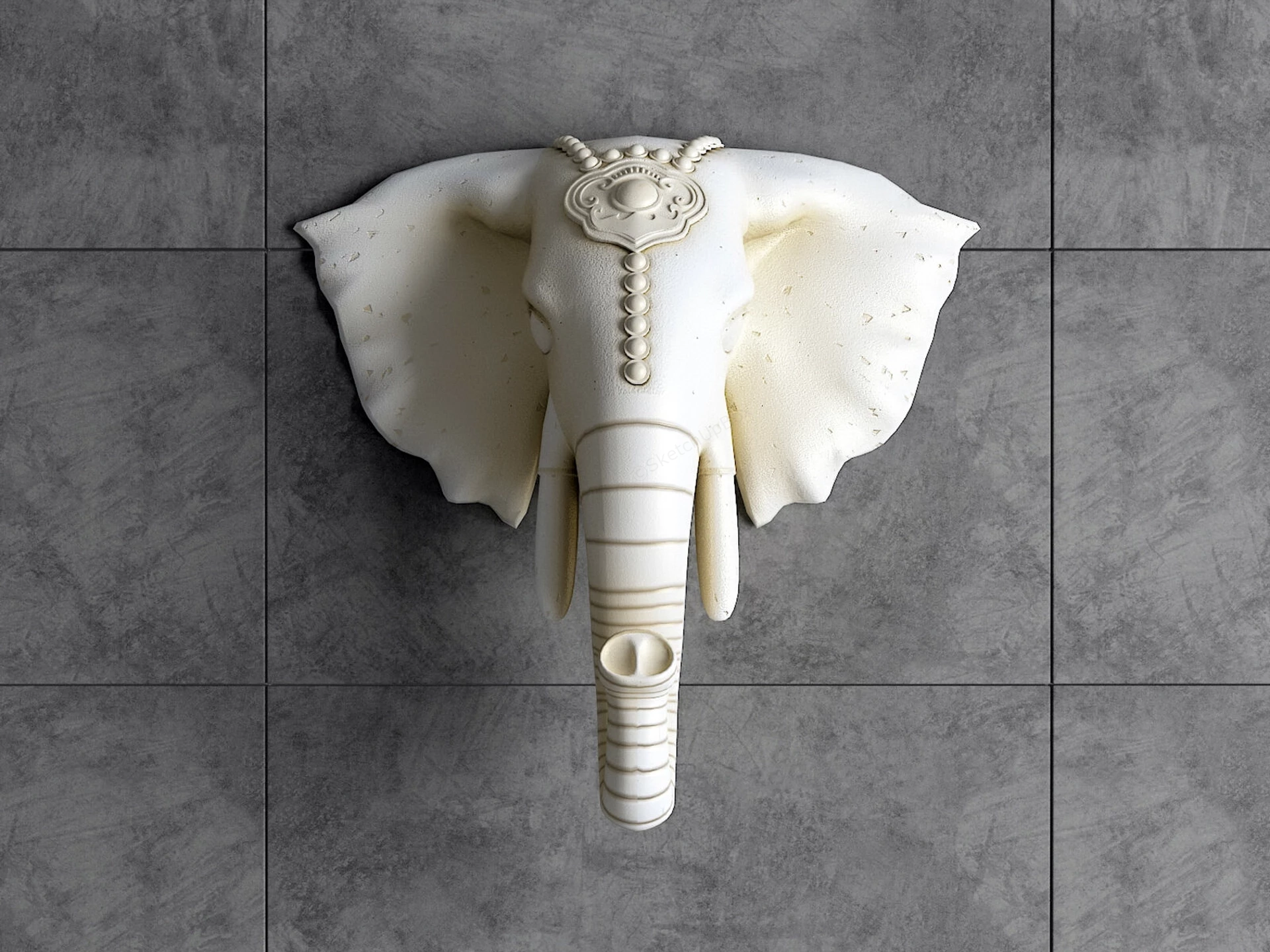 Elephant Head Wall Decor sketchup model preview - SketchupBox