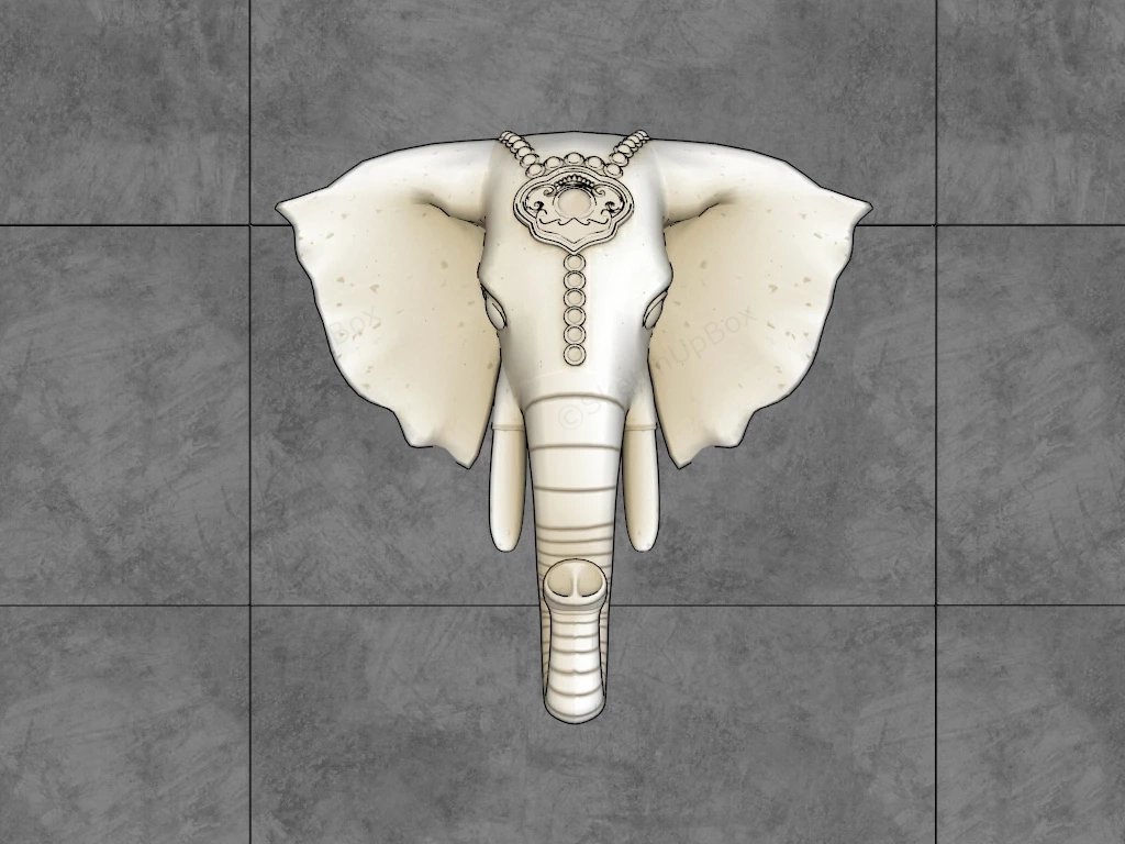 Elephant Head Wall Decor sketchup model preview - SketchupBox