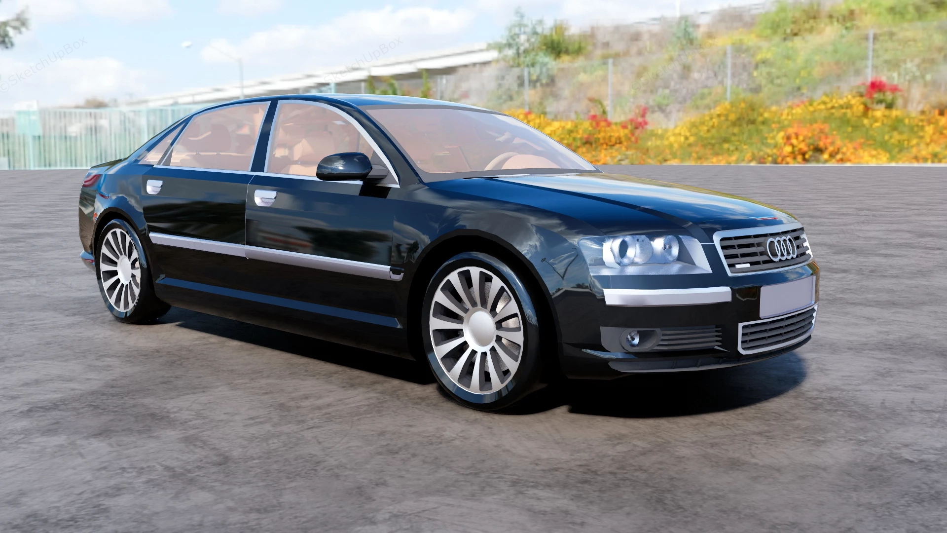 Audi A8 Black sketchup model preview - SketchupBox