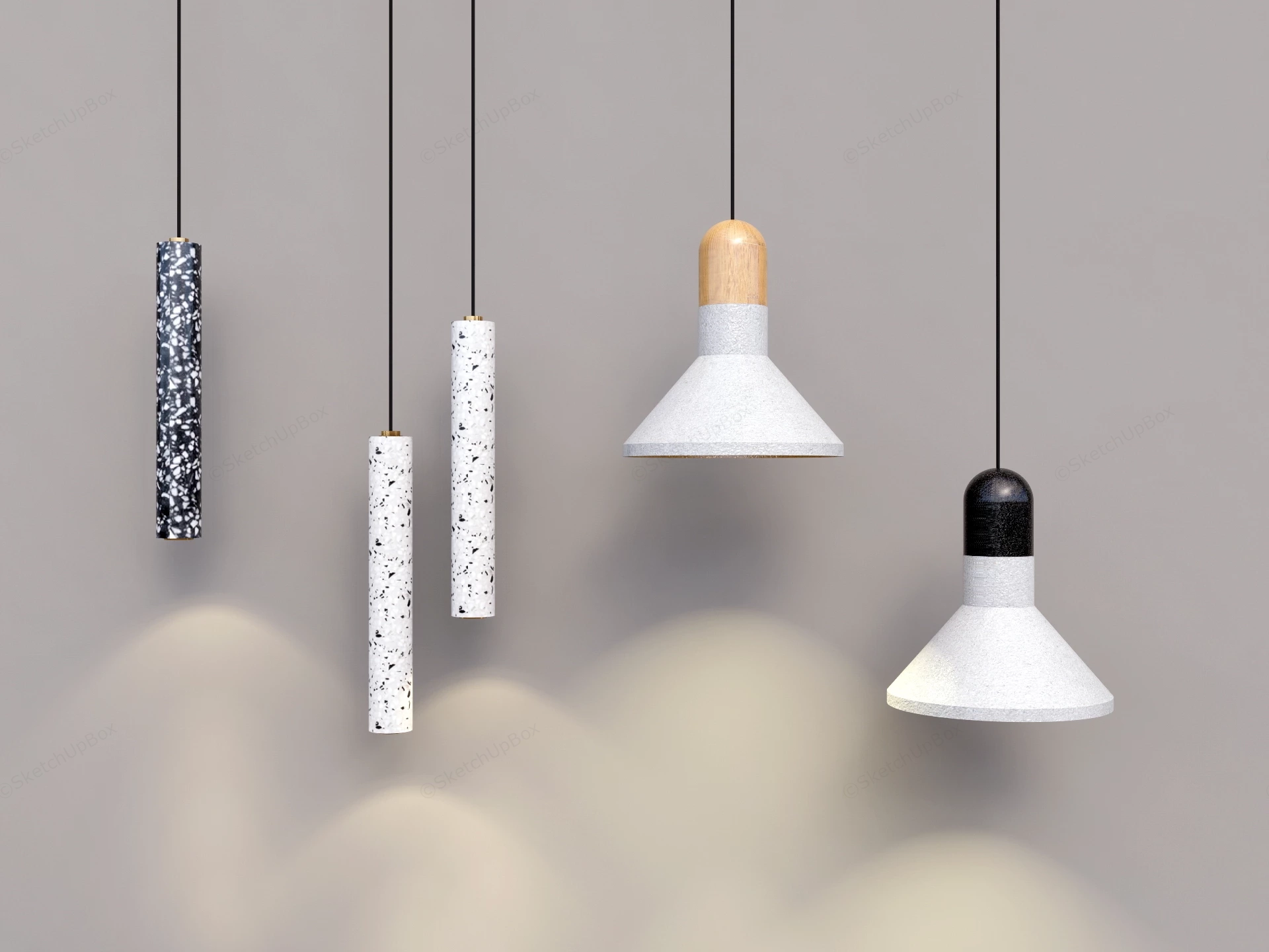 Dining Table Pendant Lights sketchup model preview - SketchupBox