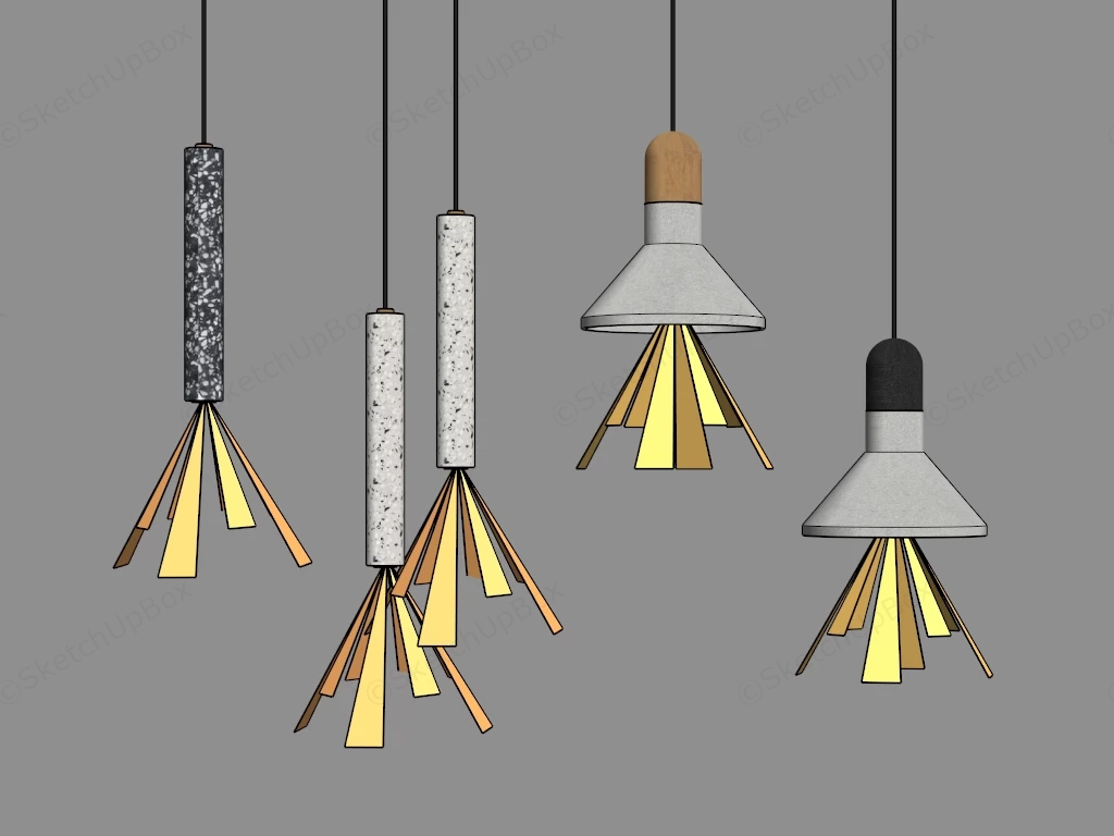 Dining Table Pendant Lights sketchup model preview - SketchupBox