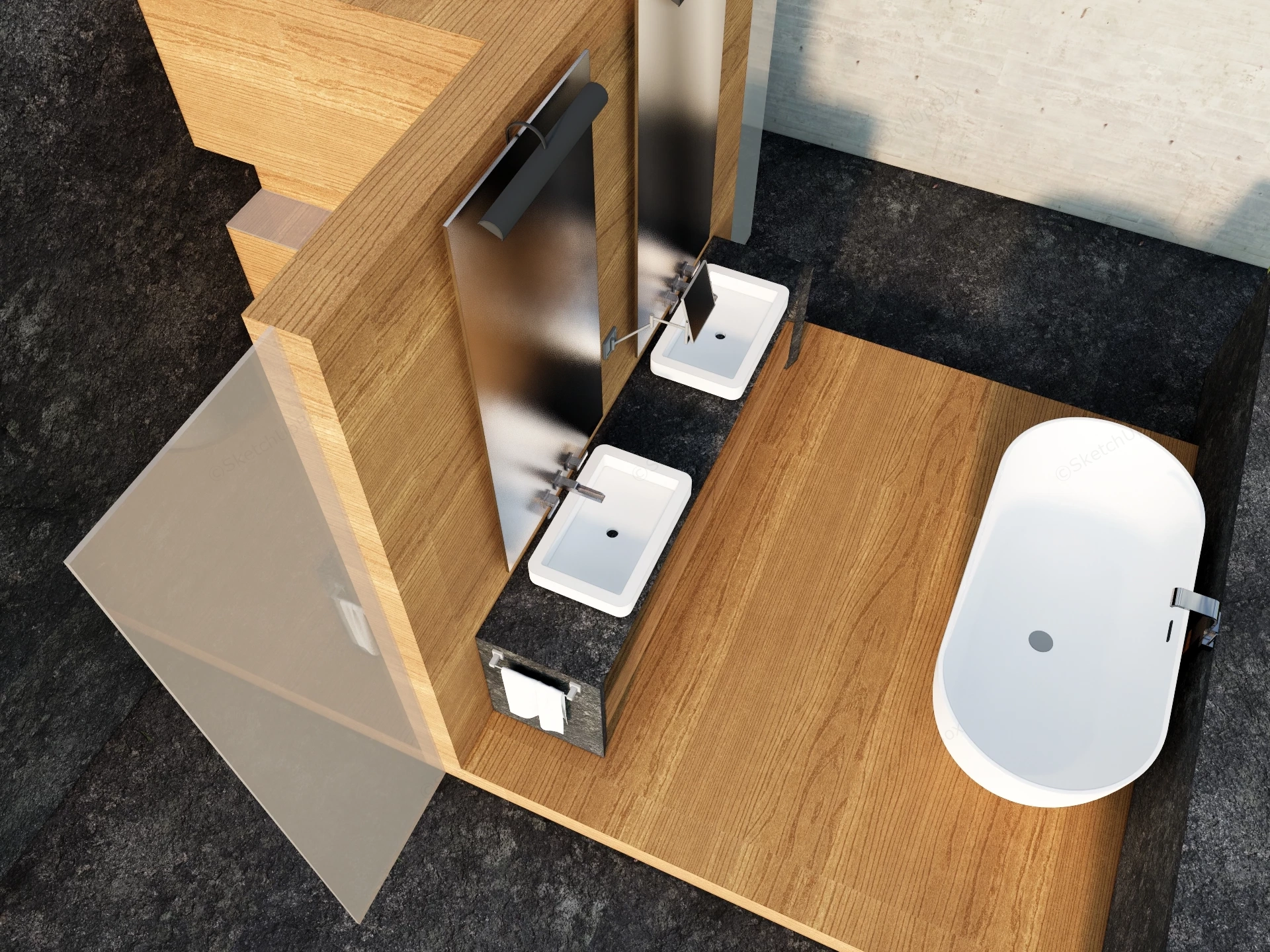 Bathroom Partition Ideas sketchup model preview - SketchupBox