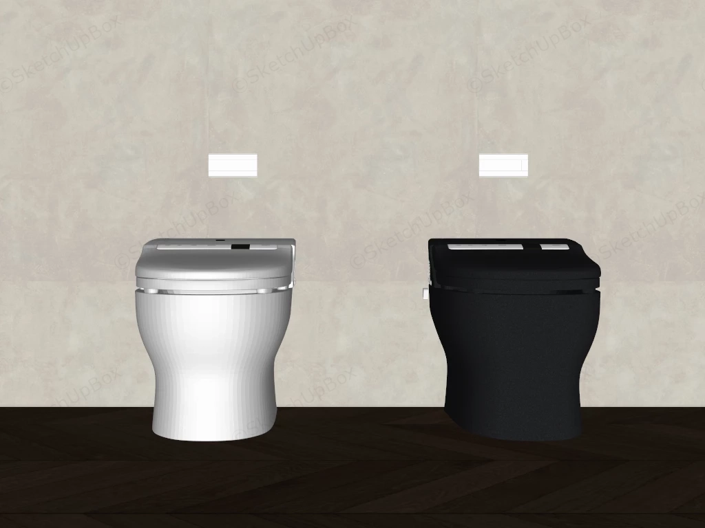 Modern Smart Toilets sketchup model preview - SketchupBox