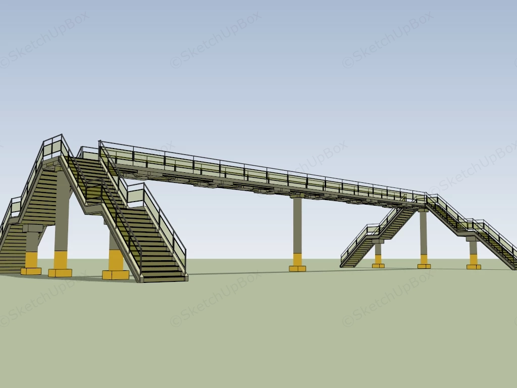 Pedestrian Overpass Bridge sketchup model preview - SketchupBox