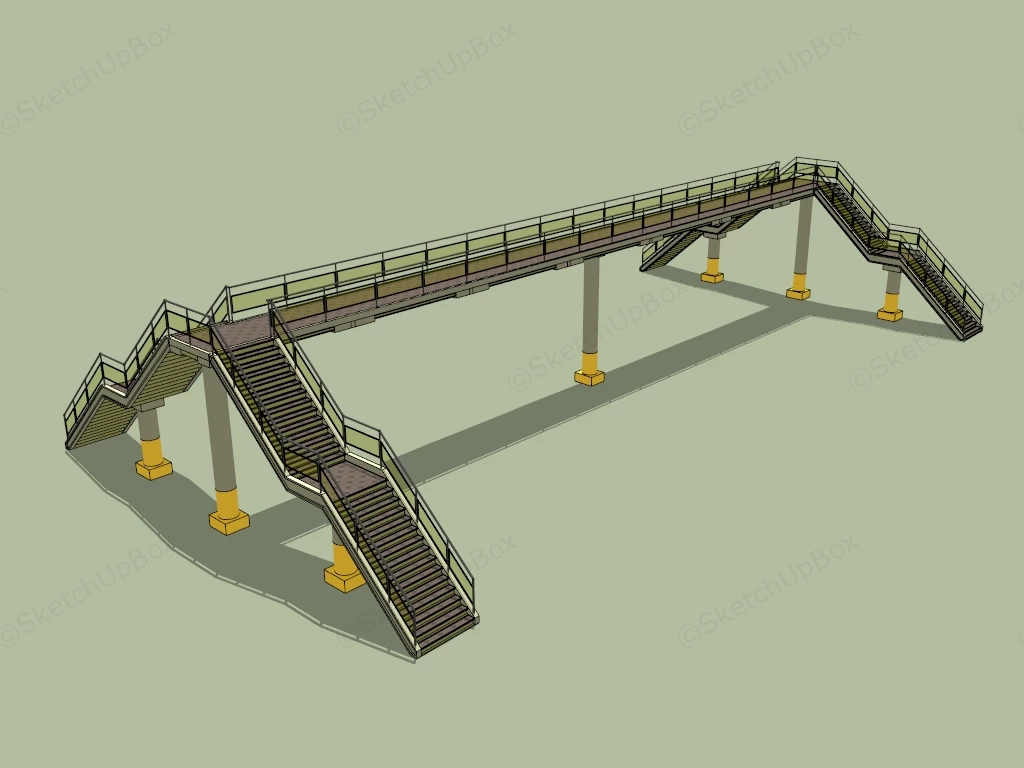 Pedestrian Overpass Bridge sketchup model preview - SketchupBox