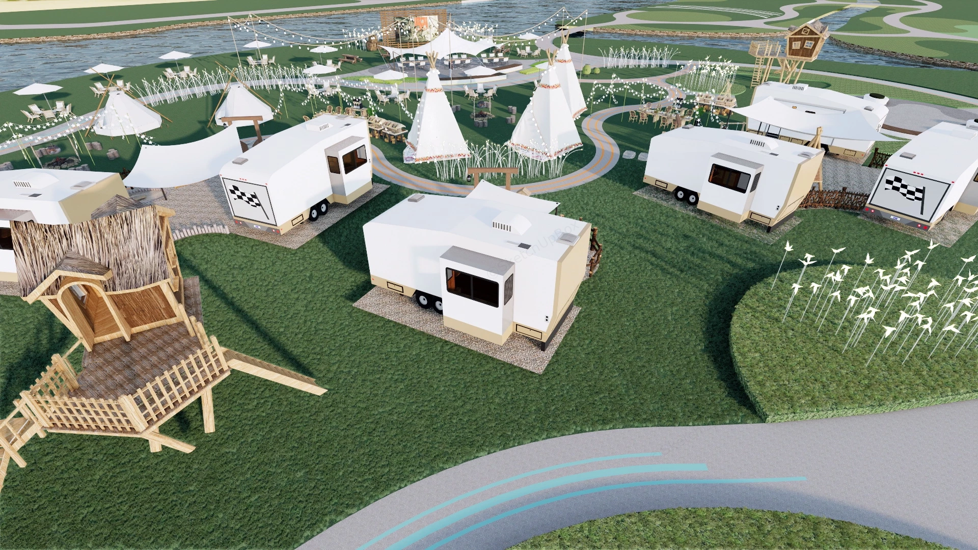 Camping And Caravanning Club sketchup model preview - SketchupBox