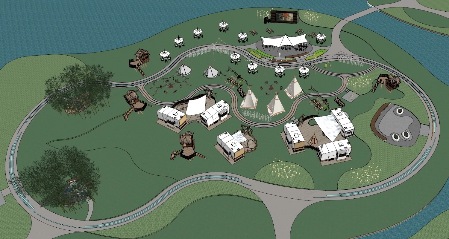 Camping And Caravanning Club sketchup model preview - SketchupBox