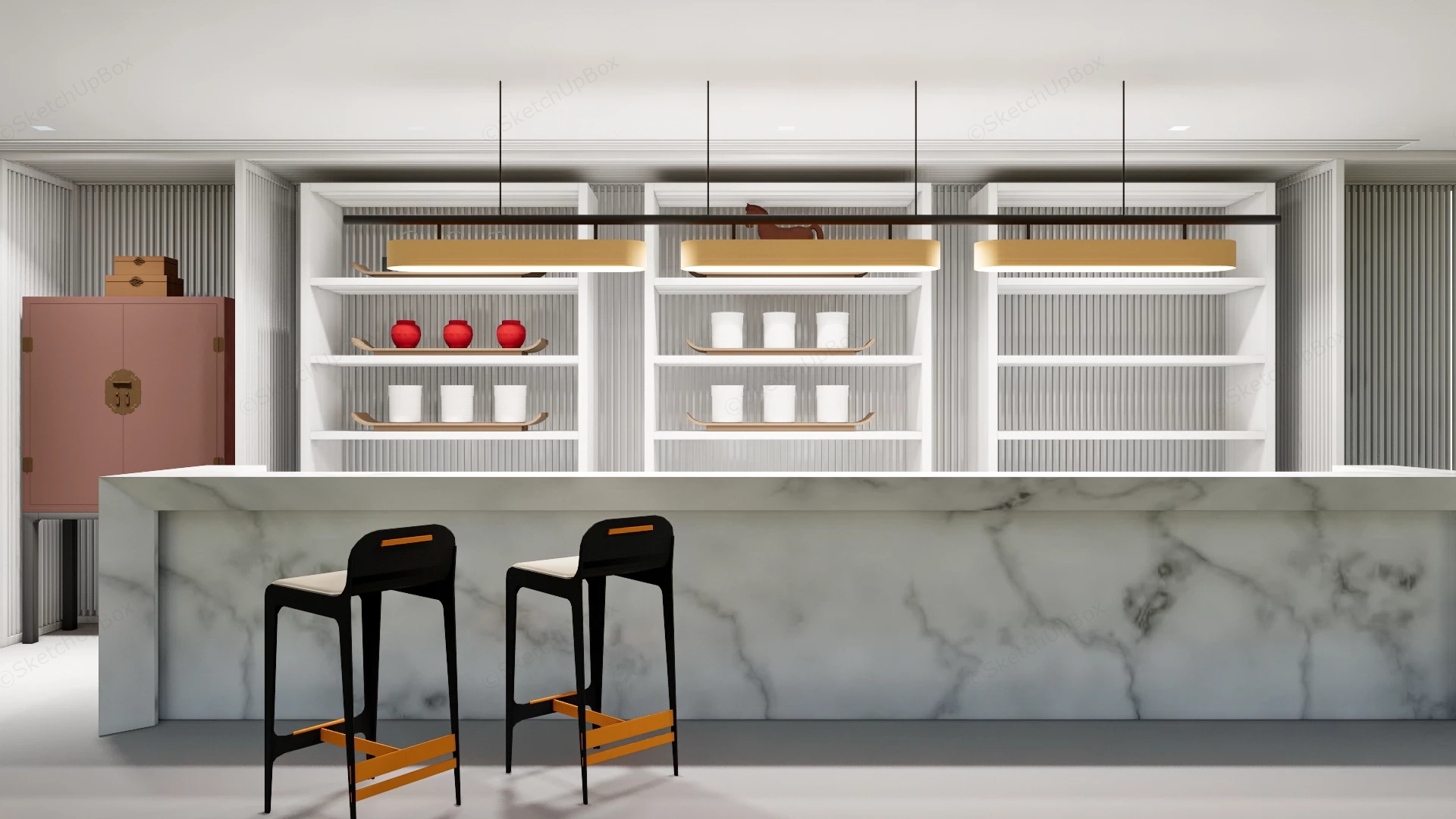 Contemporary Home Bar Design sketchup model preview - SketchupBox