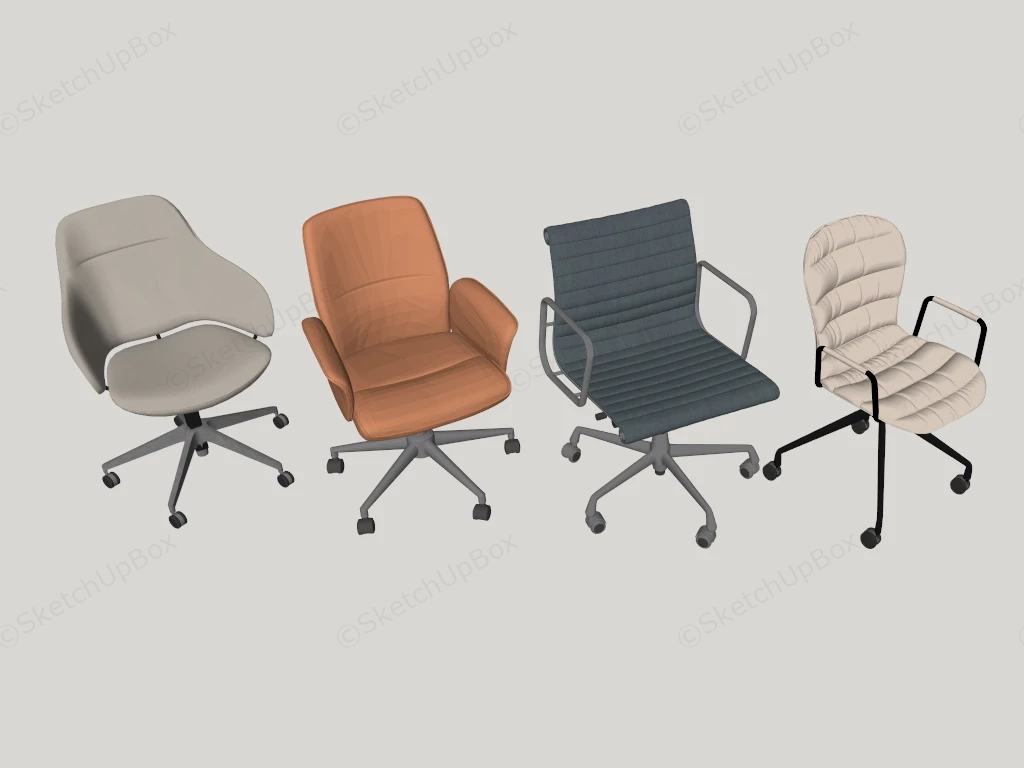 Office Chair Collection sketchup model preview - SketchupBox