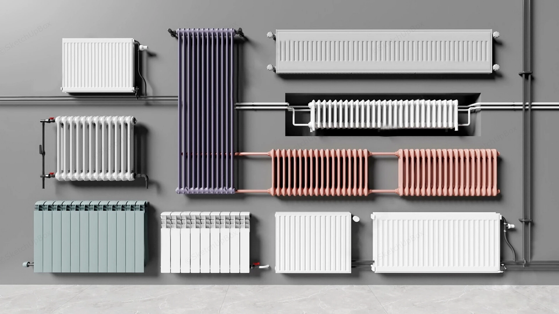 Modern Home Radiators sketchup model preview - SketchupBox