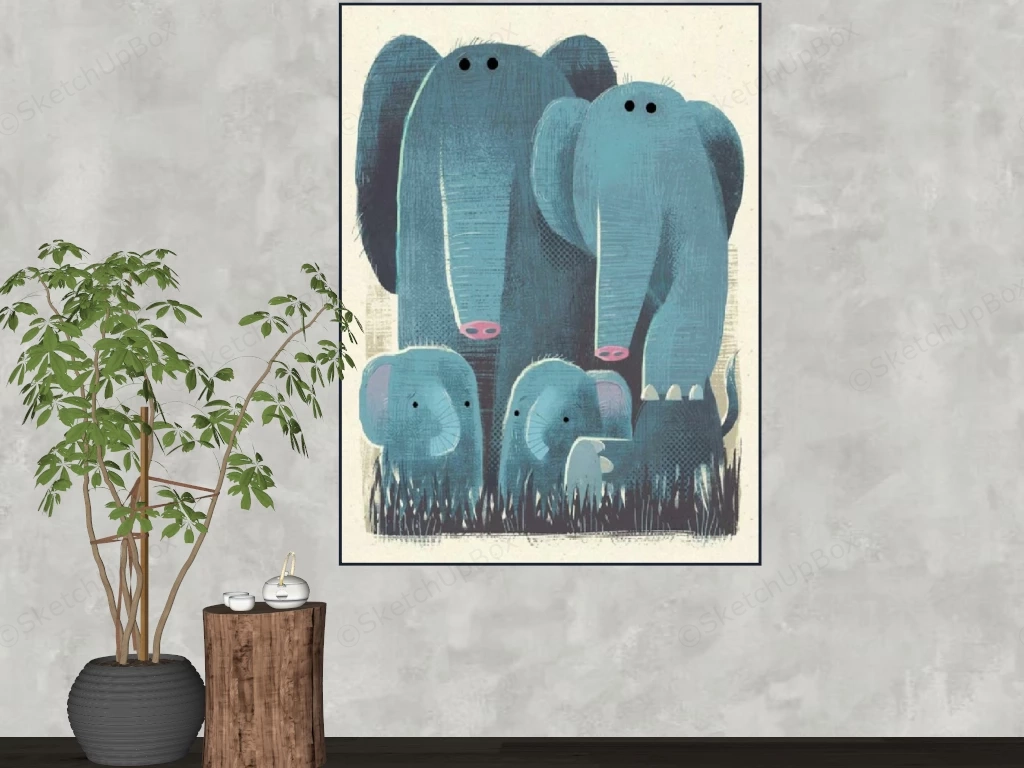 Art Deco Accent Wall sketchup model preview - SketchupBox